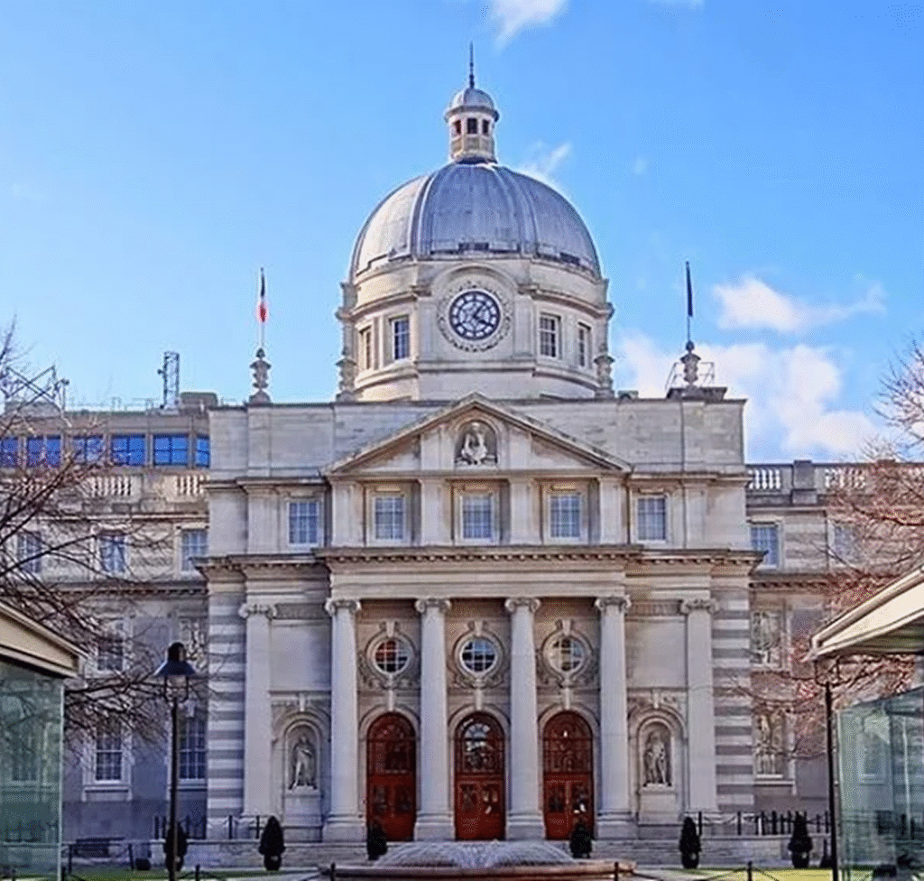 Government Buildings in Dublin, Ireland featuring the iconic classical dome architecture against a blue sky