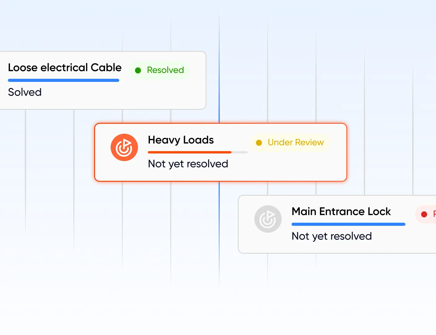 EduSafe hazard tracking view showing resolved, under-review and outstanding workplace hazards for corrective action management.